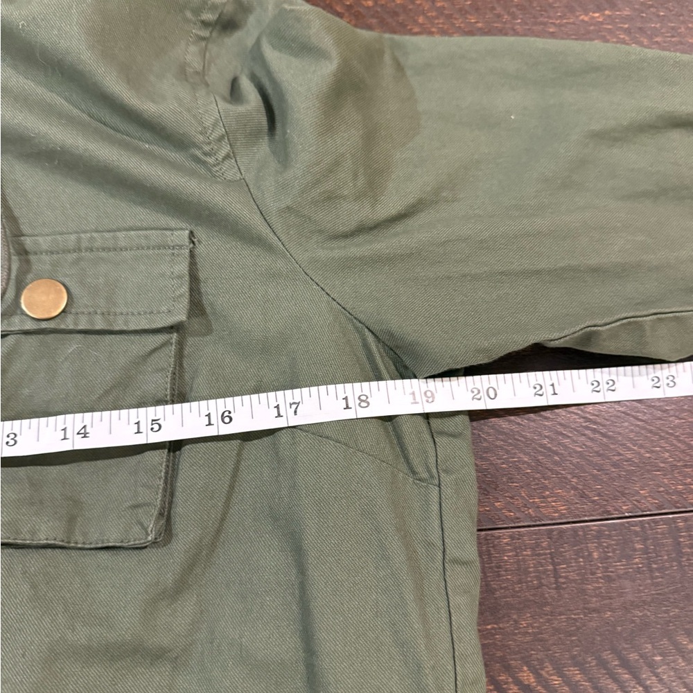 Chaplin Essential Olive Hooded Anorak Cargo Jacket Utility Military Cotton L - Picture 3 of 12